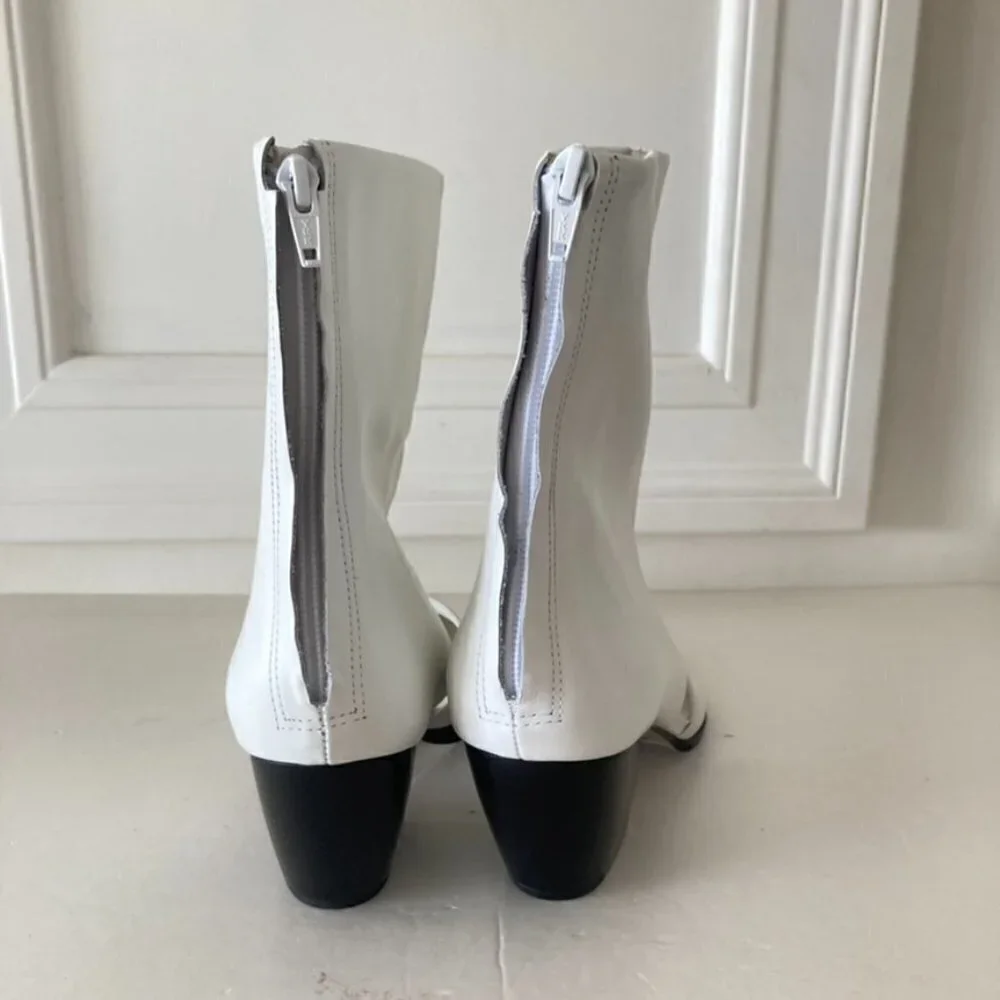NWOT Matisse Free People Emelie White Leather Cut Out Ankle Boots Sz 8